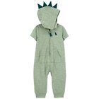 CARTER'S Overal na zip bez nožiček kr. rukáv Green Dino kluk 3m CARTER'S Overal na zip bez nožiček kr. rukáv Green Dino kluk 3m