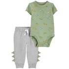 CARTER'S Set 2dílný body kr. rukáv, tepláky Green Dino kluk 3m CARTER'S Set 2dílný body kr. rukáv, tepláky Green Dino kluk 3m