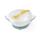 BABYONO Miska uzavíratelná s přísavkou a lžičkou 300 ml zeleno/žlutá BABYONO Miska uzavíratelná s přísavkou a lžičkou 300 ml zeleno/žlutá