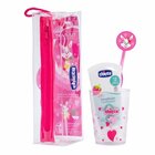 CHICCO Set péče o zuby Travel růžový, 3r+ CHICCO Set péče o zuby Travel růžový, 3r+