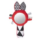 CANPOL BABIES Činka kontrastní pískací se zrcátkem Sensory