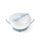 BABYONO Miska uzavíratelná s přísavkou a lžičkou 300 ml světle modrá 6m+ BABYONO Miska uzavíratelná s přísavkou a lžičkou 300 ml světle modrá 6m+