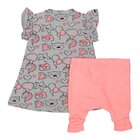 DIRKJE Set 2dielny šaty A-SO BRIGHT LOVE PINK veľ. 62 Grey