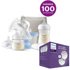 Philips AVENT Odsávačka mateř.mléka manuální, startovní sada + Prsní vložky jednorázové 60 ks Philips AVENT Odsávačka mateř.mléka manuální, startovní sada + Prsní vložky jednorázové 60 ks