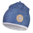 LITTLE ANGEL Čiapka podšitá Outlast® veľ.6 - 54-57 cm modrý melír/pruh bielošedý melír