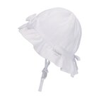 STERNTALER Klobouk lněný s mašlí na zavazování UV 50+ white holka-51 cm-18-24 m