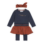 DIRKJE Set 2.d. šaty + legíny + čelenka námořnická modrá holka vel.56 DIRKJE Set 2.d. šaty + legíny + čelenka námořnická modrá holka vel.56