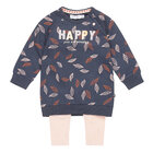 DIRKJE Set 2.d tunika + legíny námornícka modrá dievča veľ.74