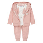DIRKJE Set 3.d mikina s kapucňou + tričko + nohavice ružová dievča veľ.56