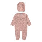 DIRKJE Overal + čiapka turban ružová dievča veľ.74