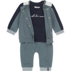 DIRKJE Set 3.d Mikina + tričko+ nohavice BIO šedozelená chlapec veľ.80