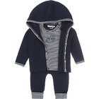 DIRKJE Set 3.d mikina + tričko + kalhoty BIO námořnická modrá kluk vel.56