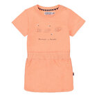 DIRKJE Šaty kr. rukáv neónová oranžová dievča veľ.116