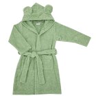 EKO Župan bavlněný s kapucí a oušky Olive green vel. L 80-86 EKO Župan bavlněný s kapucí a oušky Olive green vel. L 80-86