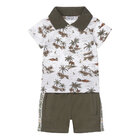 DIRKJE Set 2.d tričko kr. rukáv + nohavice zelená palma chlapec veľ.68