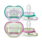 Philips AVENT Šidítko Ultra air noční 0-6m dívka, 2ks Philips AVENT Šidítko Ultra air noční 0-6m dívka, 2ks