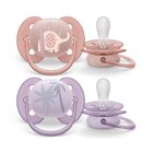 Philips AVENT Šidítko Ultrasoft Premium Zvířátko 0-6m dívka, 2 ks Philips AVENT Šidítko Ultrasoft Premium Zvířátko 0-6m dívka, 2 ks