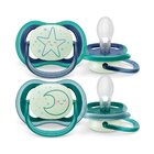 Philips AVENT Šidítko Ultra air noční 6-18m chlapec, 2ks Philips AVENT Šidítko Ultra air noční 6-18m chlapec, 2ks