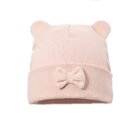 PUPILL Čiapka Ala s uškami a mašľou ružová dievča 38-40 cm
