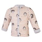 LITTLE ANGEL Kabátik podšitý BIO Outlast® 62-68 hnedá ježko/pruh bieločierny