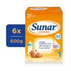 6x SUNAR Complex 1 Mlieko počiatočné 600 g 6x SUNAR Complex 1 Mlieko počiatočné 600 g