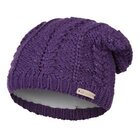 LITTLE ANGEL Čiapka pletená spadnuté vrkôčik Outlast® vel.5, 49-53 cm fialová lesk