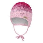 LITTLE ANGEL Čiapka pletená zaväzovacie dúha Outlast® vel.2, 39-41 cm ružová