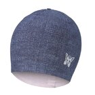 LITTLE ANGEL Čiapka podšitá Jeans Outlast® veľ. 1, 36-38 cm - jeans/sivý melír