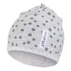 LITTLE ANGEL Čiapka podšitá LESK Outlast® 3 - 42-44 cm sivý melír sivý bodka / pruh bielošedý melír