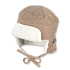 STERNTALER Čiapka letecká menčester na viazanie s kožušinou beige uni veľ. 47 cm- 9-12 m