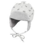 STERNTALER Čepice letecká s potiskem ladové medvídci na vázání light gray uni vel. 45 cm- 6-9 m