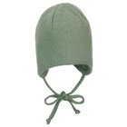 STERNTALER Čiapka na zaväzovanie vlnená podšitá MERINO green uni 35 cm -0-1 m