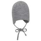 STERNTALER Čiapka na zaväzovanie vlnená podšitá MERINO silver melange uni 39 cm -3-4 m