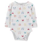 CARTER'S Body bílé dlouhý rukáv Zvířátka, 24 m/vel. 92