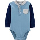 CARTER'S Body dlhý rukáv Blue Henl 6 m /veľ. 68