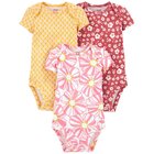 CARTER'S Body krátky rukáv Pinkyellow dievča LBB 3ks 24m