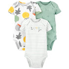 CARTER'S Body krátký rukáv Veggies neutrál LBB 3 ks NB, vel. 56 CARTER'S Body krátký rukáv Veggies neutrál LBB 3 ks NB, vel. 56