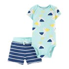 CARTER'S Set 2dielny body kr. rukáv, nohavice kr. Blue Bird chlapec 3 m, vel. 62