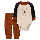 CARTER'S Set 2dílný tepláky, body dl. rukáv Brown Dog chlapec NB/ vel. 56 CARTER'S Set 2dílný tepláky, body dl. rukáv Brown Dog chlapec NB/ vel. 56