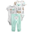CARTER'S Set 3dílný body kr. rukáv 2ks, kalhoty Animals neutrál LBB 18m