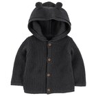CARTER'S Svetr s kapucí a oušky Charcoal chlapec LBB 9m, vel. 74 CARTER'S Svetr s kapucí a oušky Charcoal chlapec LBB 9m, vel. 74