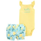CARTER'S Set 2dielny body tielko, nohavice kr. Yellow Lemon dievča 9 m, vel. 74