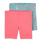 CARTER'S Legíny krátké Pink & Blue Peacock 2ks dívka 24 m, vel. 92