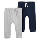 CARTER'S Nohavice dlhé 2 ks, sivá/modrá - 6 m /veľ. 68