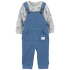 CARTER'S Set 2dielny nohavice s trakmi, tričko dl. rukáv Dogs Blue chlapec 3m