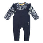 DIRKJE Set 2.d nohavice s trakmi + tričko Modrý dievča 62