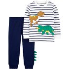 CARTER'S Set 2dielny mikina, tepláky Stripe Dino chlapec 3m