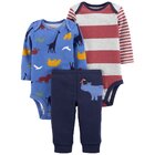 CARTER'S Set 3dílný body dl. rukáv 2ks, tepláky Blue Dino chlapec NB /vel.56 CARTER'S Set 3dílný body dl. rukáv 2ks, tepláky Blue Dino chlapec NB /vel.56