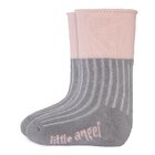 LITTLE ANGEL Ponožky froté Outlast® 10-13 (15-19) - tmavošedá/svetloružová