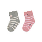 STERNTALER Ponožky protiskluzové Kočka ABS 2ks 3D ouška light grey dívka vel. 21/22 cm- 18-24 m